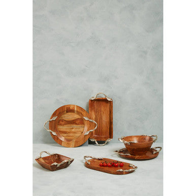 Vine  Acacia Wood Medium Round Bowl