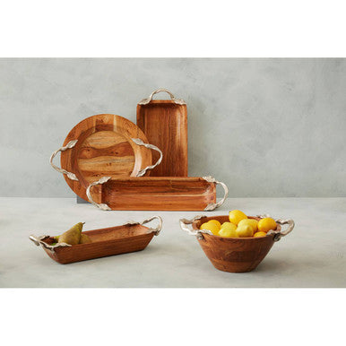 Vine  Acacia Wood Medium Round Bowl
