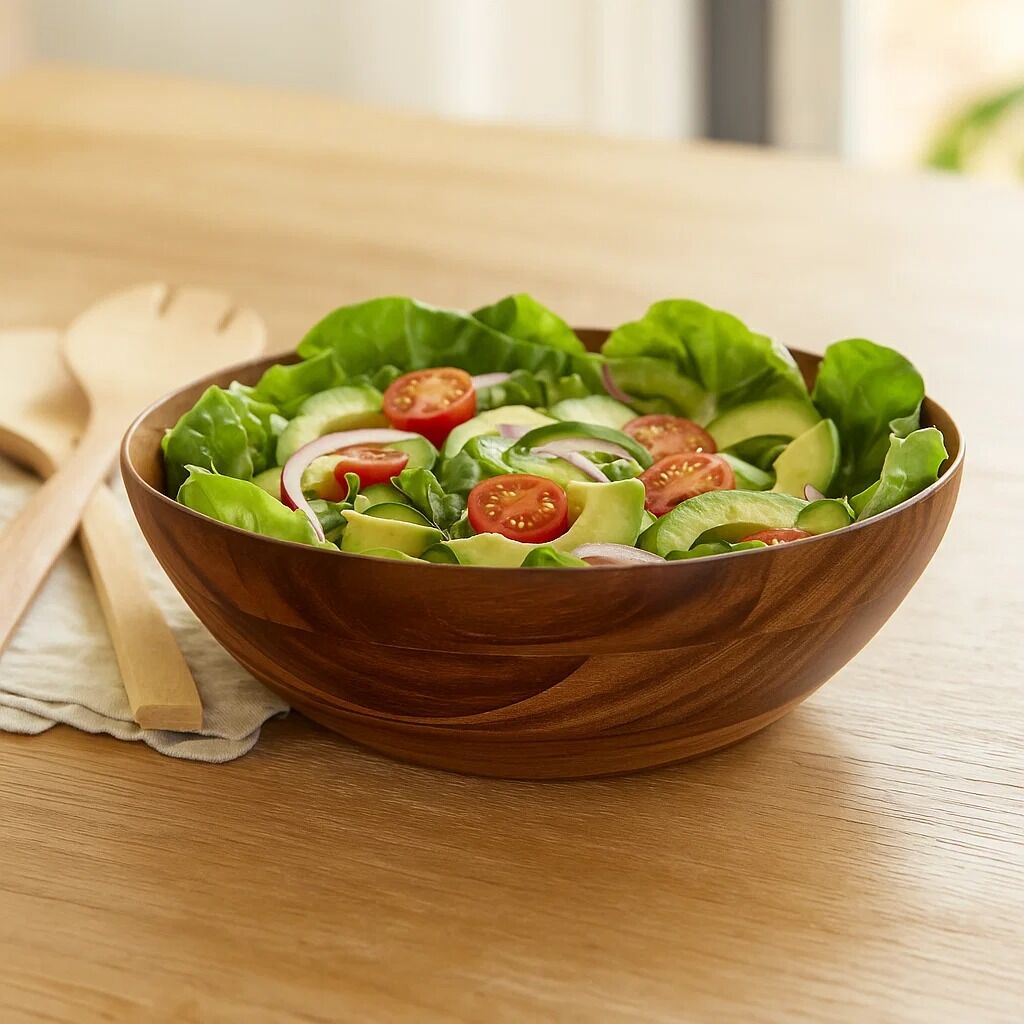 Rosi Small Round Sheesham Wood Salad Bowl