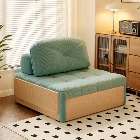 Makhmud Single Seater Sofa Bed With Foldable Side Table & Phone Holder, Corduroy