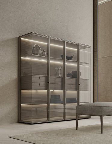 Galvez Akhtar Pahlavi Wine Storage With Glass Door, Display Cabinet