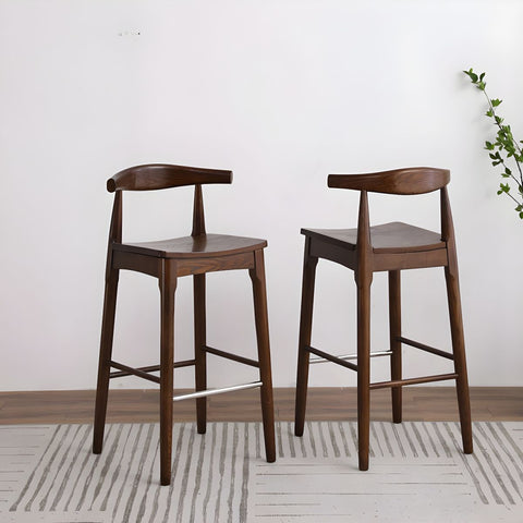 Hans Wegner CH32 Bar Stool, Oak/ Rosewood, Linen