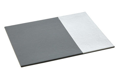 Geome Set of 4 Dipped Grey and Silver Placemats