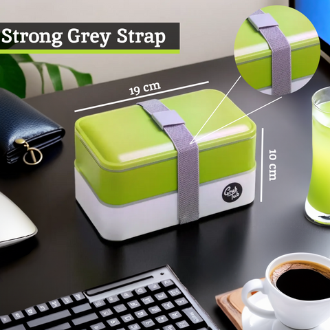 Grub Tub Green and White Stackable  Lunch Box
