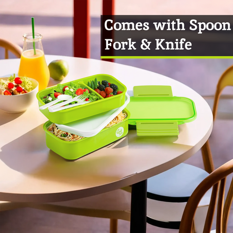Grub Tub Green Lunch Box With Cutlery
