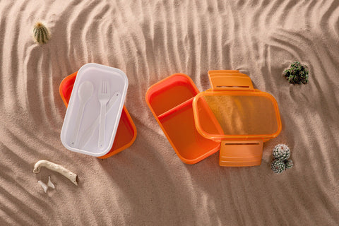 Grub Tub Orange 2 Tier Lunch Box