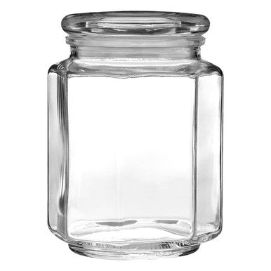 Abbie Hexagonal Glass Storage Jar - 780ml