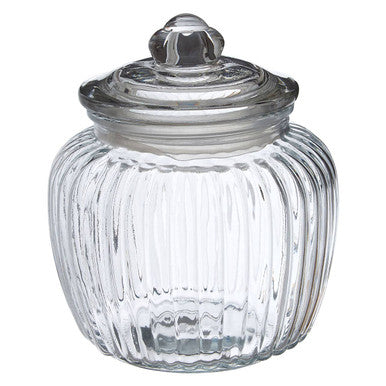 Abbie Ribbed Glass Storage Jar 1300ml