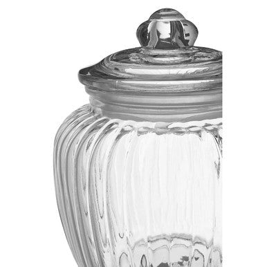 Abbie Ribbed Glass Storage Jar 1300ml