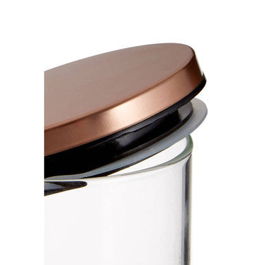 Freska Glass Storage Jar with  Rose Gold Lid 1300ml