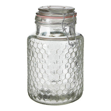 Apiaary Textured Glass Jar with Pink Seal 1300ml