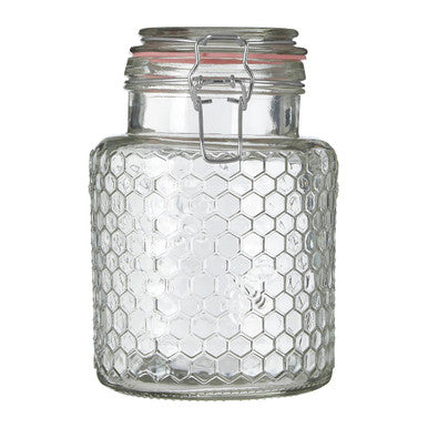 Apiaary Textured Glass Jar with Pink Seal 1300ml