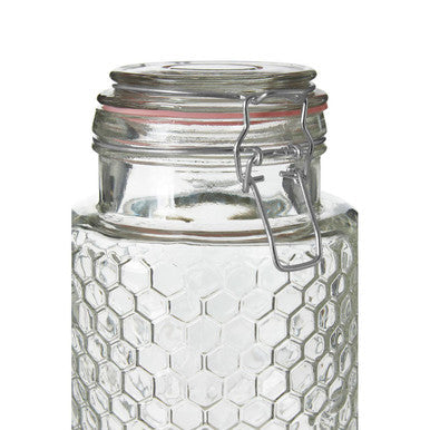 Apiaary Textured Glass Jar with Pink Seal 1300ml