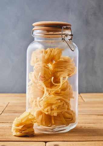 Luca Square 2150Ml Glass Jar With Wooden Lid