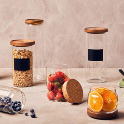 Tromso Glass Storage Jar with Acacia Lid 560 ml