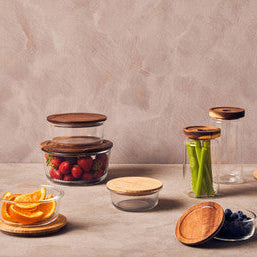 Freska 850Ml Glass Container With Acacia Lid