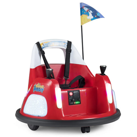 12V Bumper Car for Kids with Remote Control and Lighting Modes-Blue