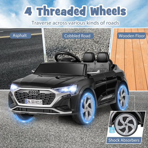 12V Kids Ride On Car with Remote Control and 4 Wheels Suspension-Black
