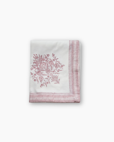 Varmala Hand Block Print Pink Tablecloth