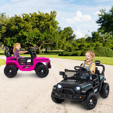 12V Kids Ride on Truck Car with Remote Control for Kid Over 3 Years Old-Black
