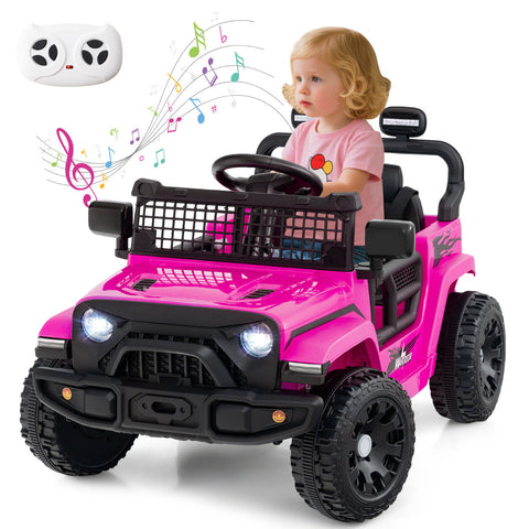 12V Kids Ride on Truck Car with Remote Control for Kid Over 3 Years Old-Black