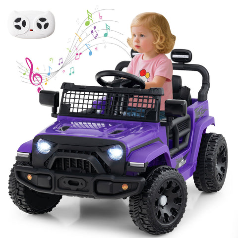 12V Kids Ride on Truck Car with Remote Control for Kid Over 3 Years Old-Black