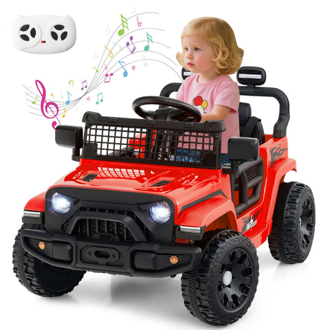 12V Kids Ride on Truck Car with Remote Control for Kid Over 3 Years Old-Black