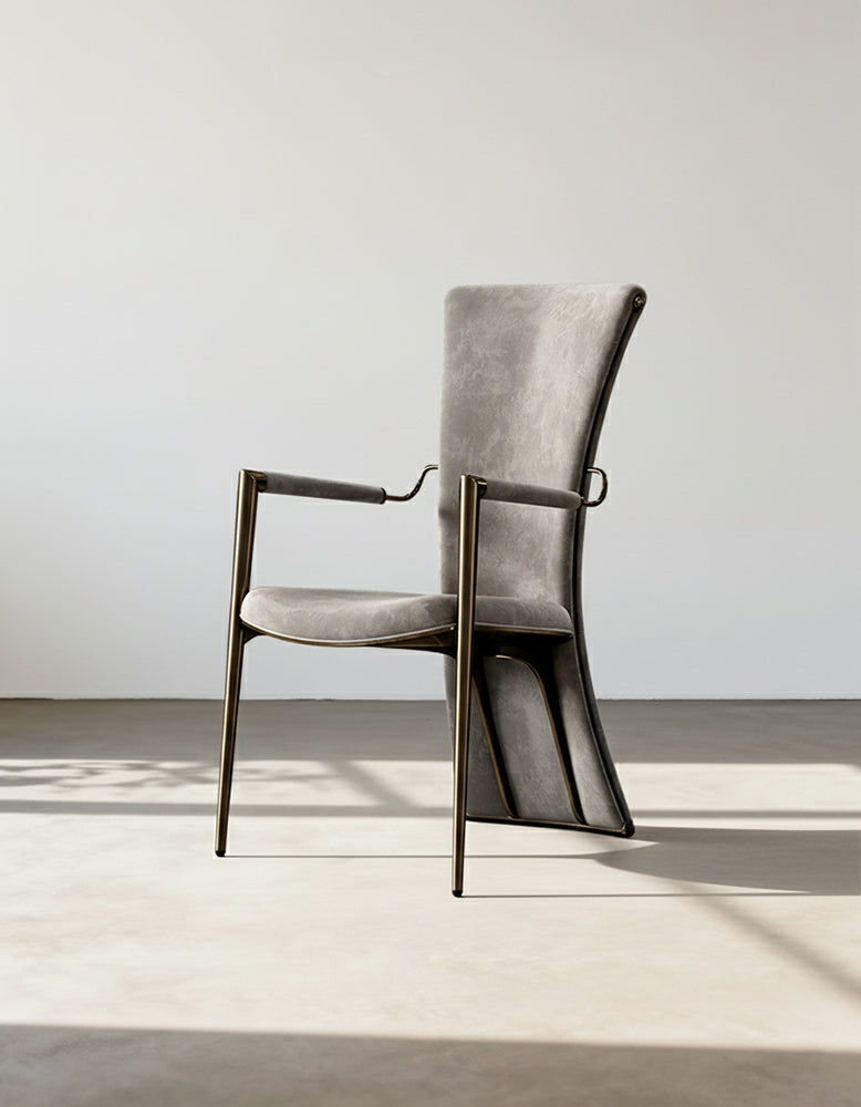 Albrecht High Back Dining Chair, All Real Leather