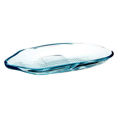Vidrio Set Of Two Corn On The Cob Blue Coloured Glass Dishes