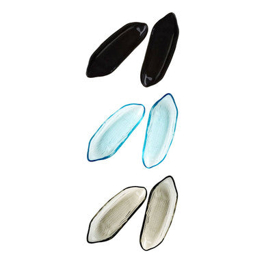 Vidrio Set Of Two Corn On The Cob Blue Coloured Glass Dishes