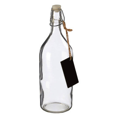 Grocer Glass Bottle With Chalkboard Tag 1000ml