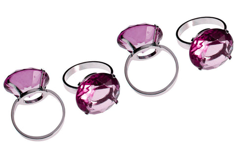 Set Of Four Purple Diamante Napkin Rings