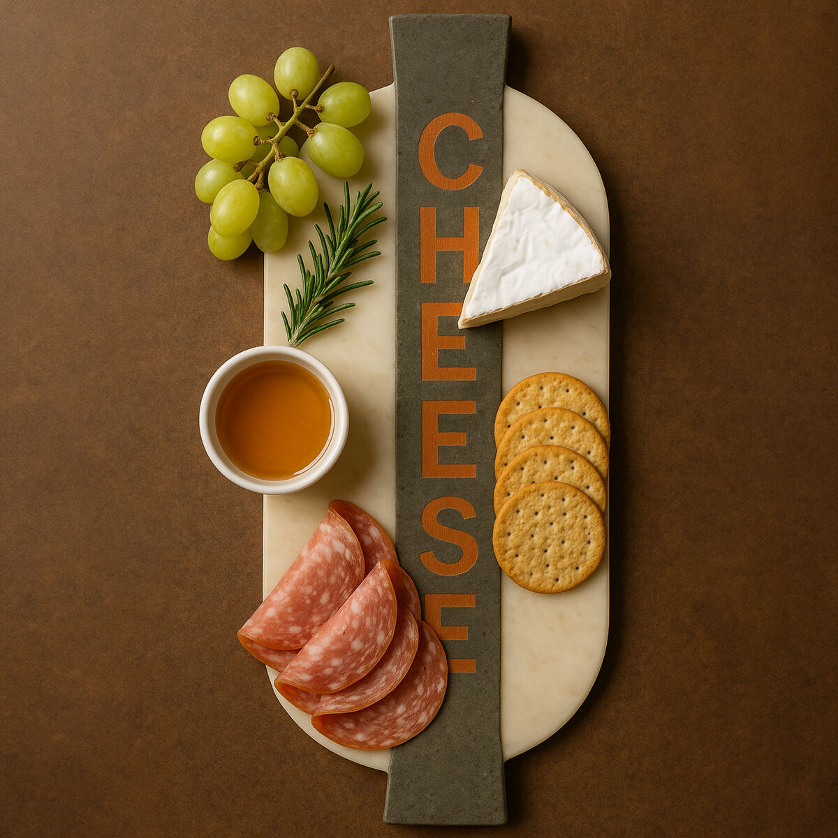 Monzaro White and Grey Marble Cheeseboard