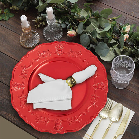 Dia Red Finish Baroque Charger Plate