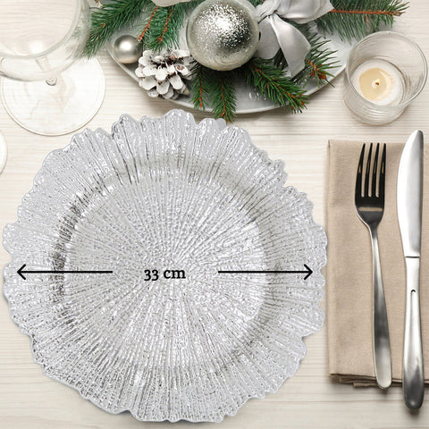 Dia Silver Finish Reef Charger Plate