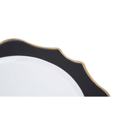 Dia White And Black Scalloped Charger Plate
