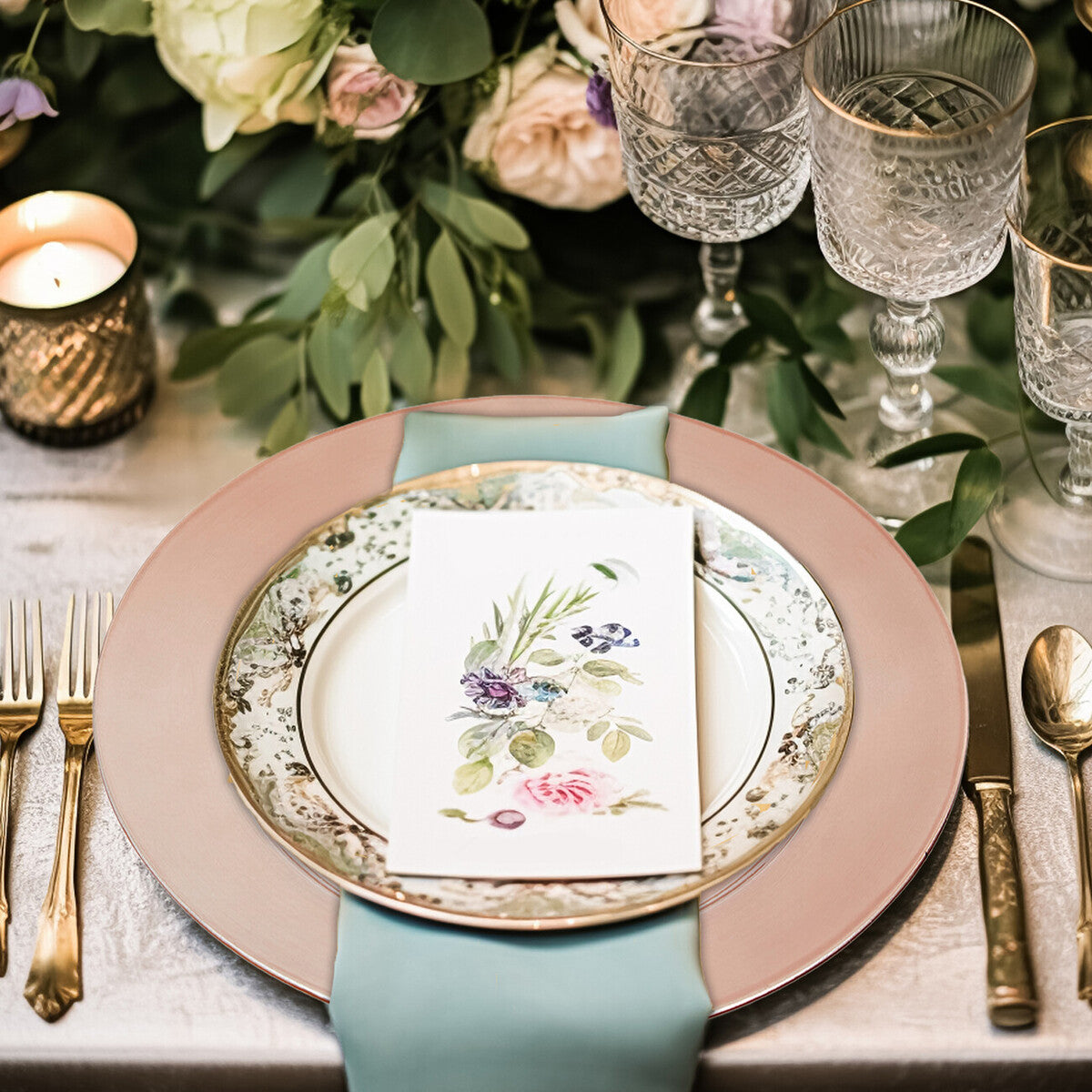 Dia Rose Gold Finish Charger Plate