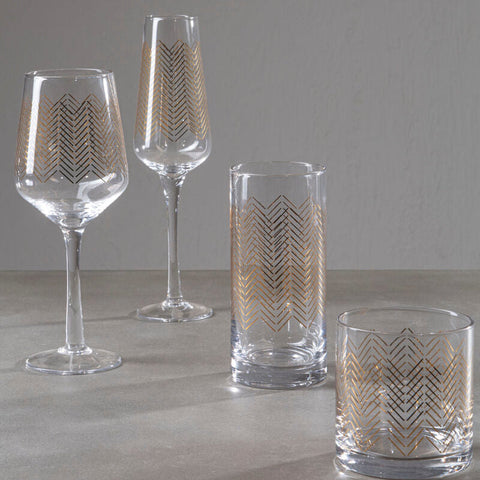 Set Of Four Jazz Champagne Glasses