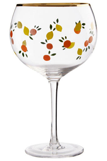 Mila Set Of 2 Citrus Design Gin Glasses