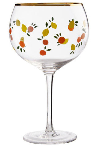 Mila Set Of 2 Citrus Design Gin Glasses