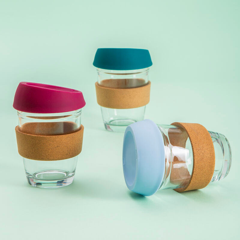 Mimo Glass Mug With Dark Green Silicone Lid