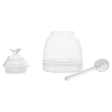 Freska Glass Honey Jar With Dipper
