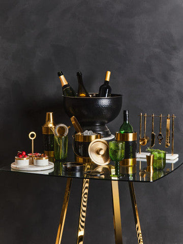 Fleur Set Of Four Green Wine Glasses