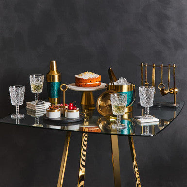 Fleur Set Of Four Clear Wine Glasses
