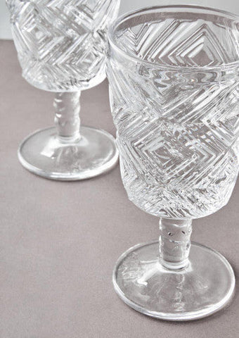 Fleur Set Of Four Clear Wine Glasses