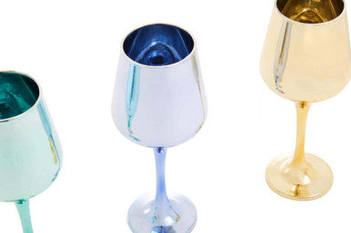 Aurora Set of Four Wine Glasses in Assorted Colours