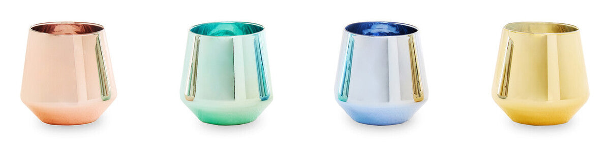 Mimo Set Of Four Glass Tumblers In Assorted Colours