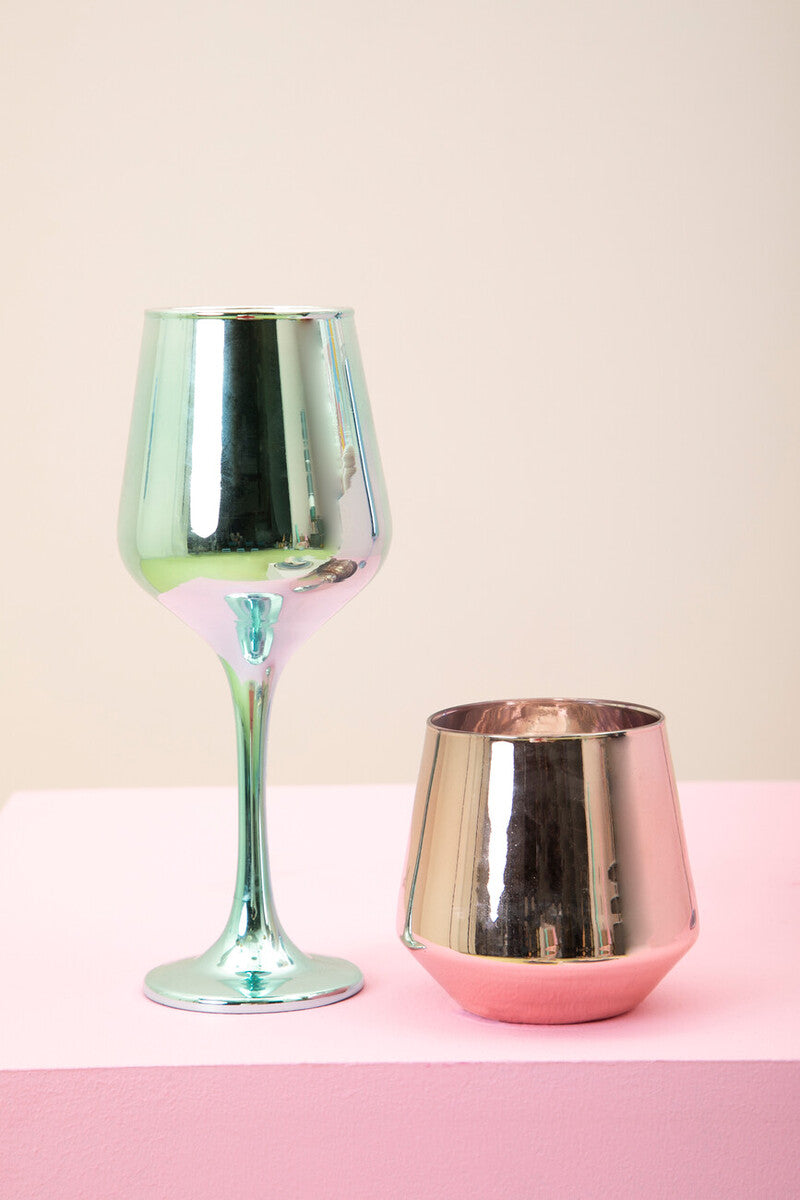 Mimo Set Of Four Glass Tumblers In Assorted Colours