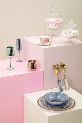 Mimo Set Of Four Glass Tumblers In Assorted Colours