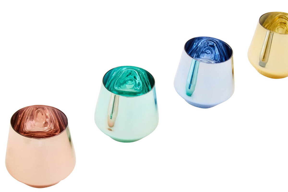 Mimo Set Of Four Glass Tumblers In Assorted Colours